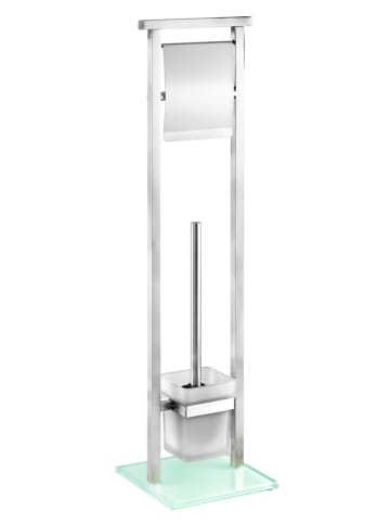 Wenko Stand WC-Garnitur Debar Edelstahl, Stand WC-Garnitur Mod. Debar Edelstahl in Satiniert
