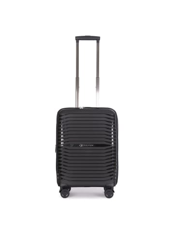 Stratic Bright+ 4 Rollen Kabinentrolley S 55 cm mit Dehnfalte in black