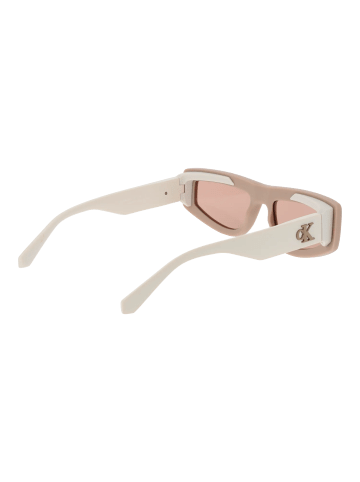 CALVIN KLEIN JEANS Unisex Sonnenbrille Rechtwinklig Beige