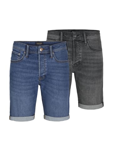 Jack & Jones Jeansshorts 'Rick' 2er Pack in grau