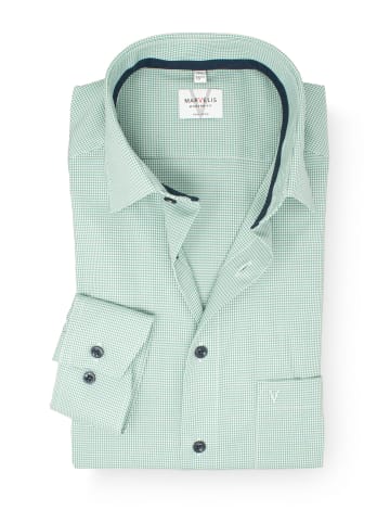 MARVELIS Modern Fit Businesshemd in Grün 45