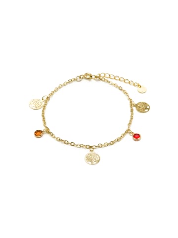 Luxenter Armband aus 925er Sterlingsilber mit  Zirkonia-Steinen 18K Gelbgold-Finish