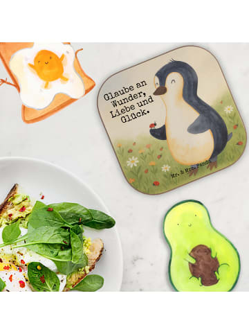 Mr. & Mrs. Panda Untersetzer Pinguin Marienkäfer Design mit Spruch in Weiß