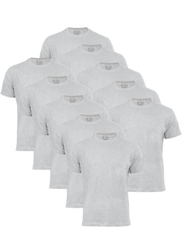 Cotton Prime® 10er Pack T-Shirt Basic O-Neck in Grau