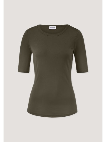 Hessnatur Softrib T-Shirt in vintage oliv