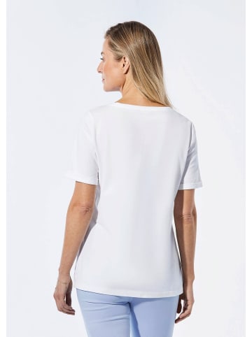 GOLDNER Jerseyshirt mit überschnittenen Schultern in weiß / animal / gemustert