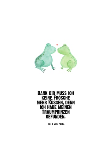 Mr. & Mrs. Panda Wasserflasche Frosch Liebe mit Spruch in Weiß