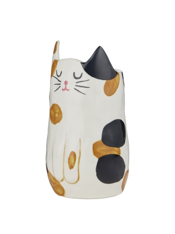 Butlers Vase PABLO Katze in Beige / Schwarz
