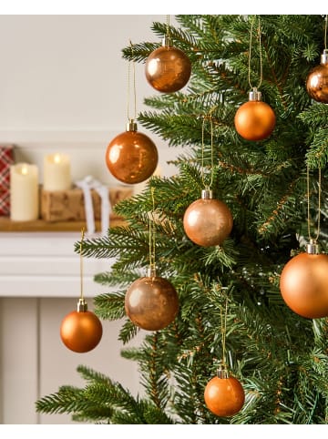 Beliani 60er-Set Weihnachtsbaumkugeln LOVATNET in Kupfer