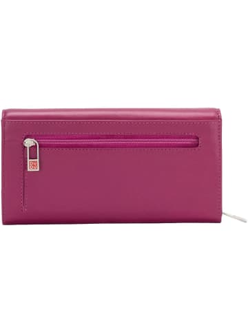 DuDu Geldbörse Leder 19 cm in fuchsia