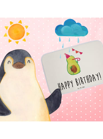 Mr. & Mrs. Panda Badteppich Avocado Geburtstag mit Spruch in Weiß