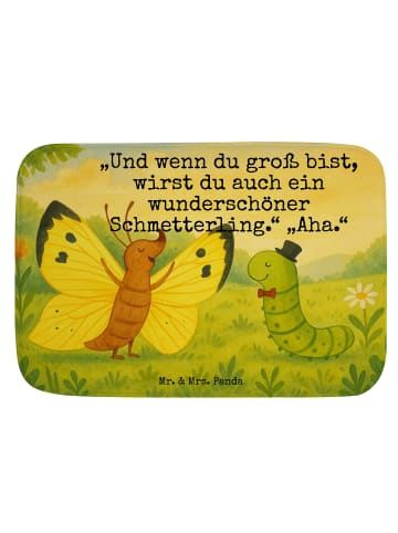 Mr. & Mrs. Panda Badezimmerteppich Raupe Schmetterling Design mi... in Weiß