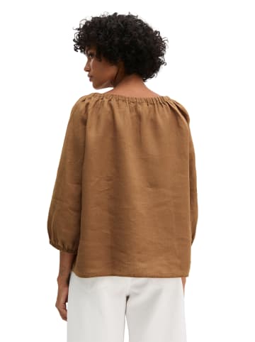 Marc O'Polo Leinen-Carmenbluse regular in Burnt Brown