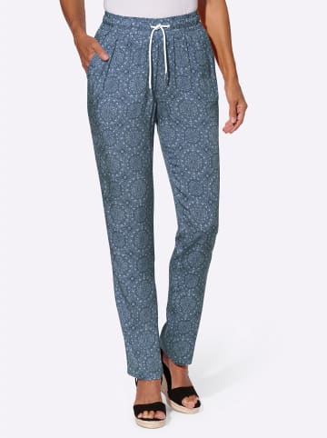 WITT WEIDEN Hose in dunkelblau-champagner-bedruckt