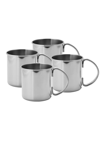 Echtwerk 4 tlg. Set Kupferbecher-Set 480 ml in Silber