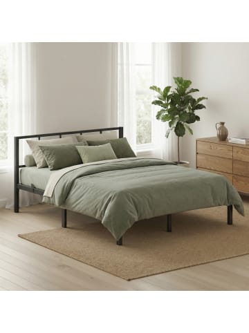 VASAGLE Bettgestell Conner in Schwarz - (B)160 x (H)87 x (T)200 cm