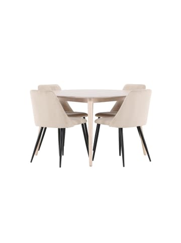 ebuy24 Essgruppe Flora Whitewash 120 x 120 cm