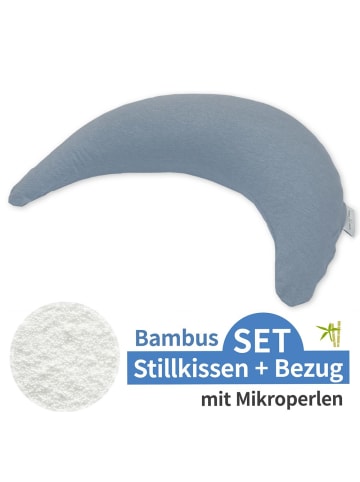 Theraline Stillkissen Der Bambusmond - mit Mikroperlen-Füllung in blau