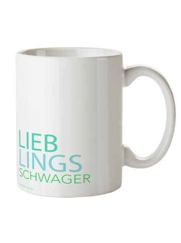 Mr. & Mrs. Panda Tasse Schwager mit Spruch in Weiß