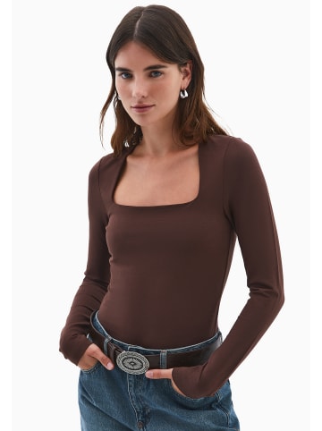 OXXO Langarmshirt CHICORY COFFEE