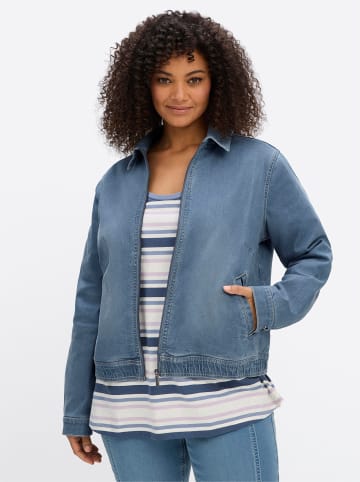 sheego Jeans-Jacke in blue-bleached