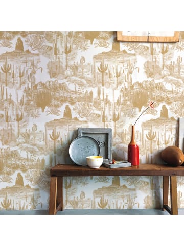 WALLPAPERS4BEGINNERS Tapete Kaktus in Beige - (W) 200 × (L) 280 cm