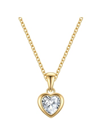Rafaela Donata Halskette Herz aus Sterling Silber mit Zirkonia in gelbgold