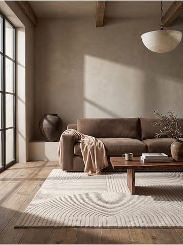 KADIMA DESIGN Teppich Kurzflor mit Jute-Rücken, dicht gewebt und pflegeleicht in Beige