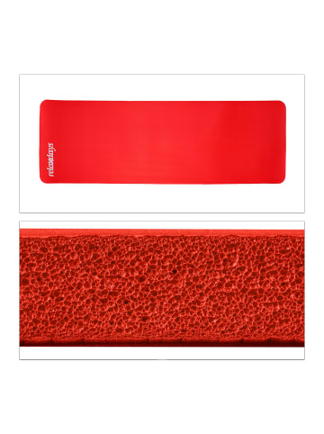 relaxdays 4 x Yogamatte in Rot - (B)60 x (H)1 x (T)180 cm