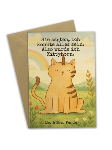 Mr. & Mrs. Panda valentinstagskarte Einhorn Katze Design mit Spruch in Weiß
