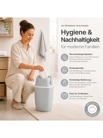 Kinderhaus Blaubär Windeleimer TOP in Grey