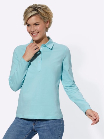 WITT WEIDEN Langarm-Poloshirt in türkis