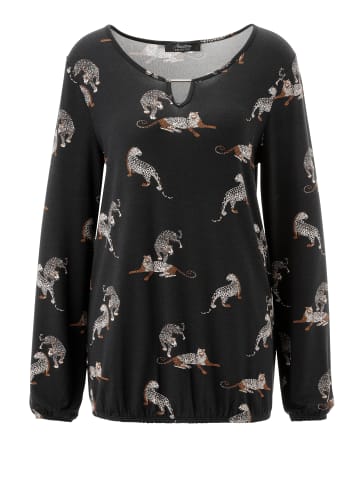 Aniston SELECTED Langarmshirt in schwarz-beige-zimt