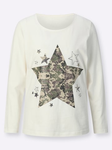 Sieh an! Langarmshirt in ecru-khaki