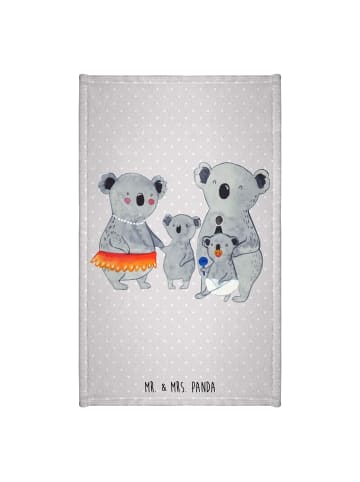 Mr. & Mrs. Panda Gästehandtuch Koala Familie ohne Spruch in Grau Pastell
