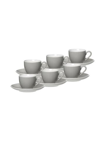 Ritzenhoff & Breker 6er Set Espressotassen und -untertassen Doppio 80 ml in Grau