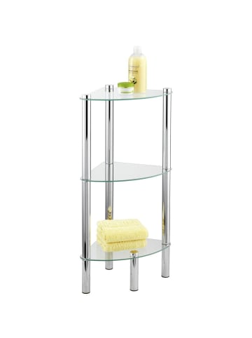 Wenko YEGO Eckbadezimmer-Regal in Silbern, (B) 30 x (H) 74 x (L) 30 cm