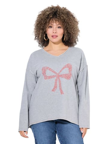 Ulla Popken Sweatshirt in hellgrau mélange