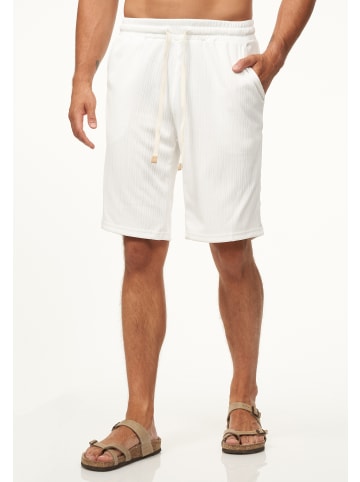 behype Shorts - mit Rippstruktur mit Gummibund für Herren Sommershorts in Weiß