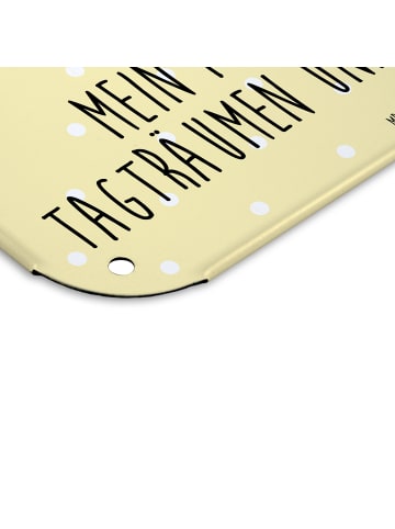 Mr. & Mrs. Panda Wandbild Waschbär mit Spruch in Gelb Pastell