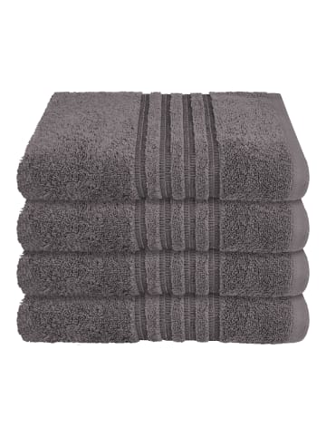 Schiesser Handtuch Milano im 4er Set in Dunkelgrau