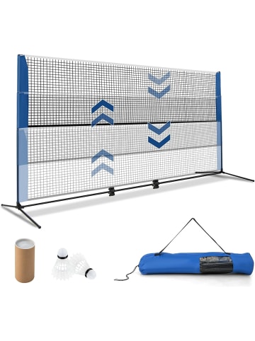 COSTWAY Badmintonnetz Outdoor 5 m in Blau