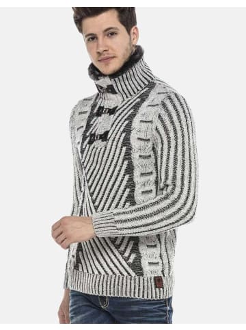Cipo & Baxx Pullover in ECRU-BLACK