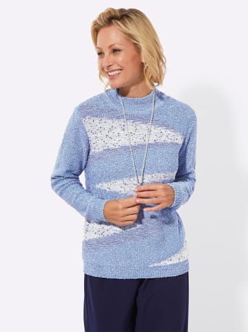 WITT WEIDEN Stehkragen-Pullover in eisblau-gemustert