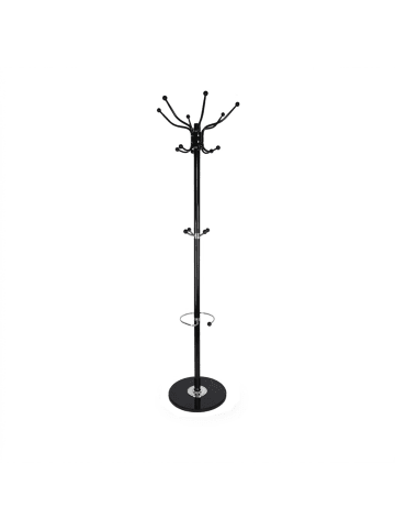 relaxdays Garderobenständer in Schwarz - (H)176,5 x Ø 36,5 cm