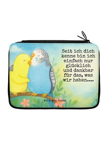 Mr. & Mrs. Panda Bleistiftetui Wellensittich Liebe Design mit Sp... in Weiß
