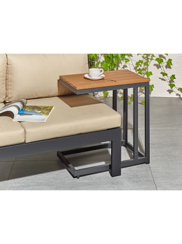 Beliani Beistelltisch MESSINA in Braun/Schwarz - (W) 35 x (H) 59 x (L) 60 cm
