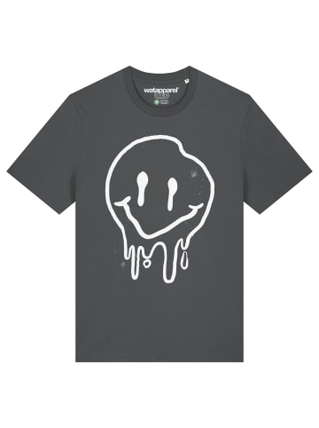 wat? Apparel T-Shirt Smiley in Grau