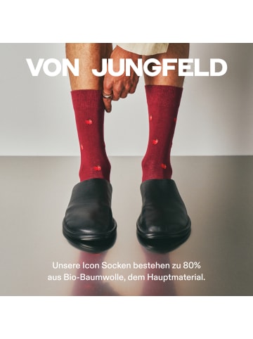 von Jungfeld Motivsocken FRUITY ICONS in Apple - Bordeaux Red