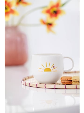 Villeroy & Boch 6er Set Henkelbecher Hello Sunshine With Love in Weiß-Gelb 290 ml in weiß-gelb